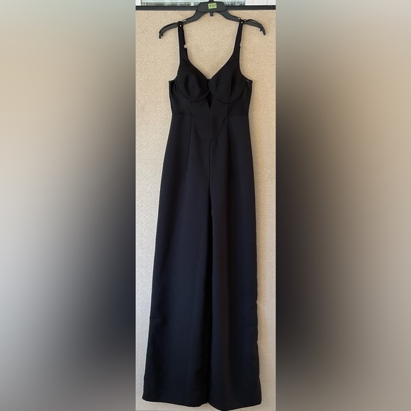 🌷NESTY GAL MESH INSERT TAILORED BANDEAU JUMPSUIT - Picture 1 of 13
